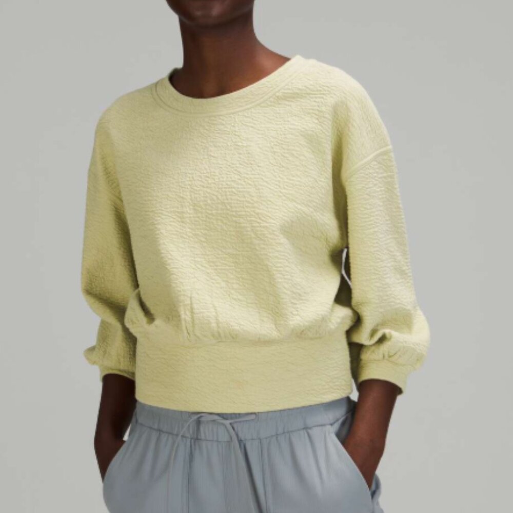 Lululemon Textured Crewneck Pullover sweatshirt Dew Green 6